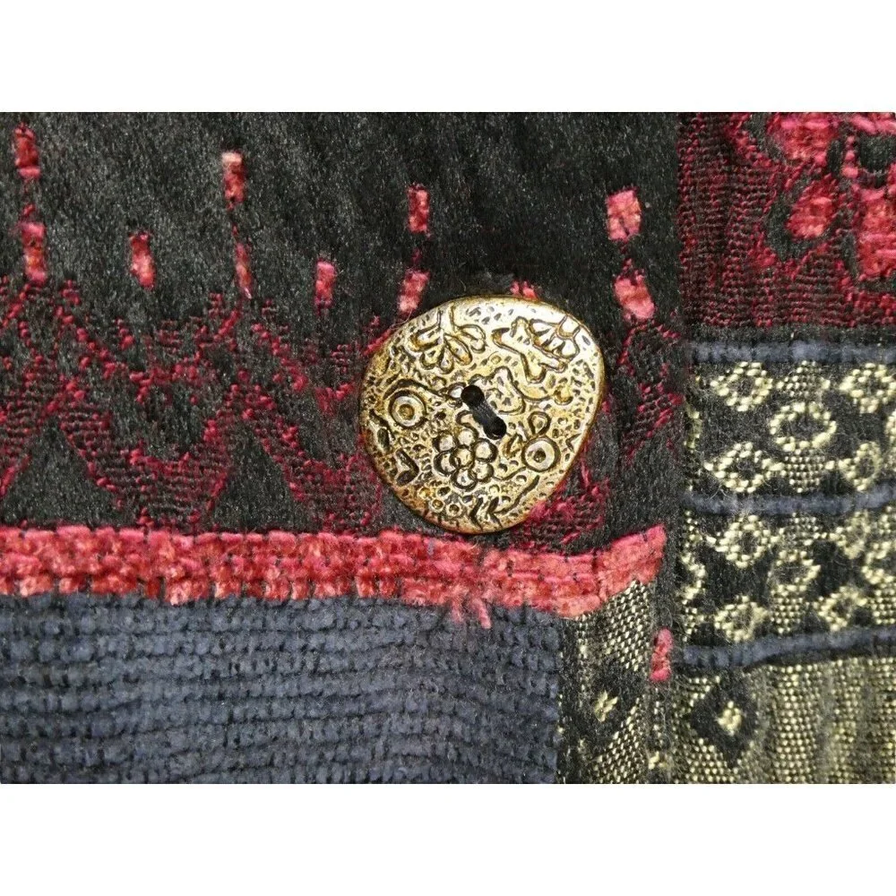 TravelSmith Patchwork Textured Jacket Button Front Cotton‎ Women's Large Petite - Picture 5 of 16